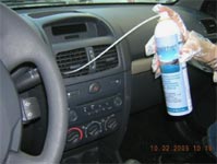 arosol dsodorisant, dsinfectant, sporicide, bactricide pour climatisation de voiture et d'appartement